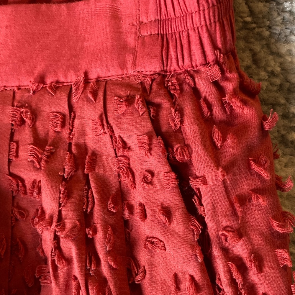 J Crew 100% cotton Red Textured midi Skirt sz 8 - Picture 4 of 4